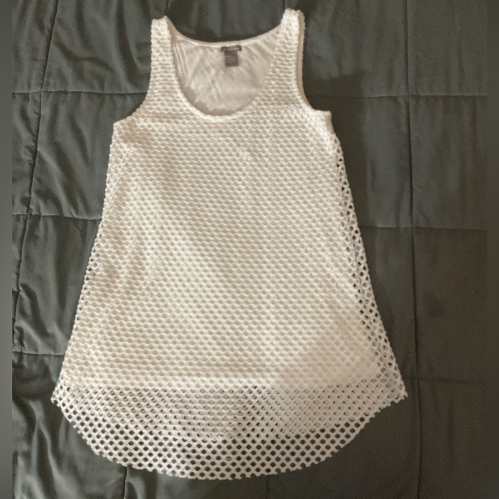 White Asymmetrical Sleeveless Tank Top
